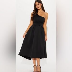 Alaina One Shoulder Midi Dress